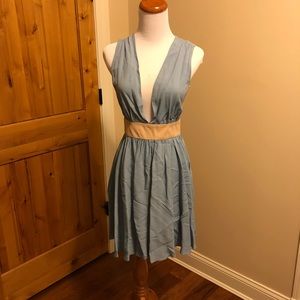 Boulee light blue and nude open back summer dress
